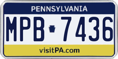 PA license plate MPB7436