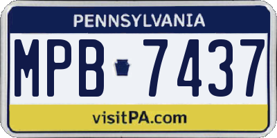 PA license plate MPB7437