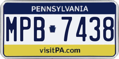 PA license plate MPB7438