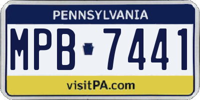 PA license plate MPB7441