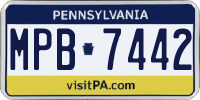 PA license plate MPB7442