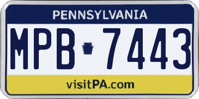 PA license plate MPB7443