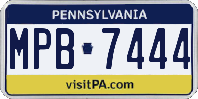 PA license plate MPB7444