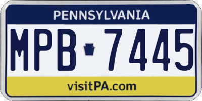 PA license plate MPB7445