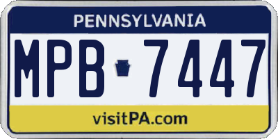 PA license plate MPB7447