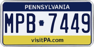 PA license plate MPB7449