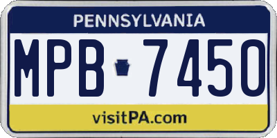PA license plate MPB7450