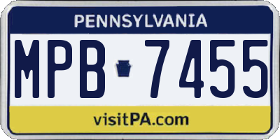 PA license plate MPB7455