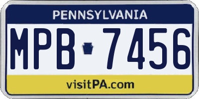 PA license plate MPB7456