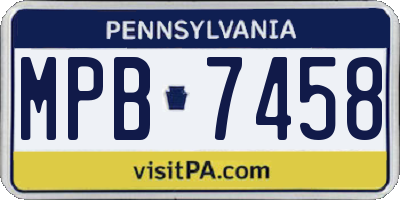 PA license plate MPB7458