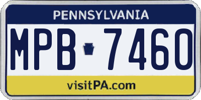 PA license plate MPB7460