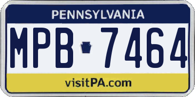 PA license plate MPB7464