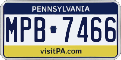 PA license plate MPB7466