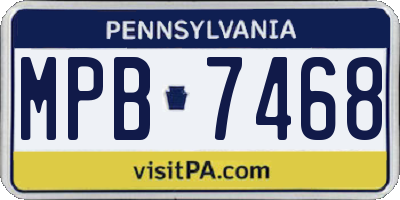 PA license plate MPB7468