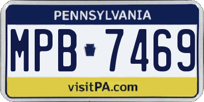 PA license plate MPB7469