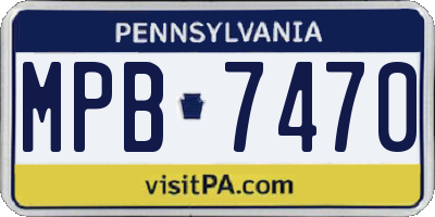 PA license plate MPB7470