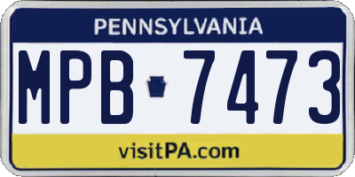 PA license plate MPB7473