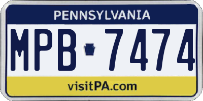 PA license plate MPB7474
