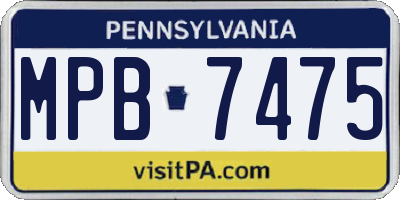 PA license plate MPB7475