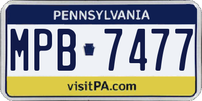 PA license plate MPB7477