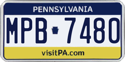 PA license plate MPB7480