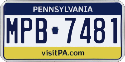 PA license plate MPB7481