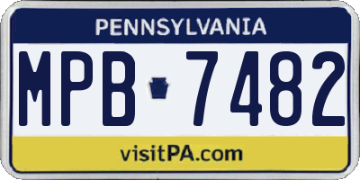 PA license plate MPB7482