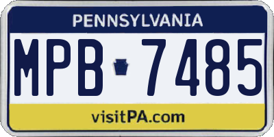 PA license plate MPB7485