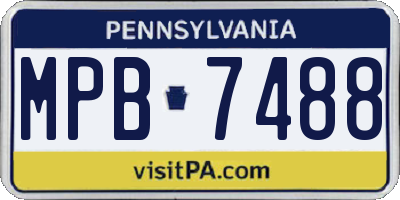 PA license plate MPB7488