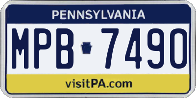PA license plate MPB7490