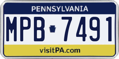 PA license plate MPB7491