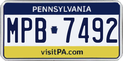PA license plate MPB7492