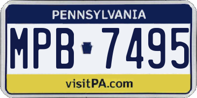 PA license plate MPB7495