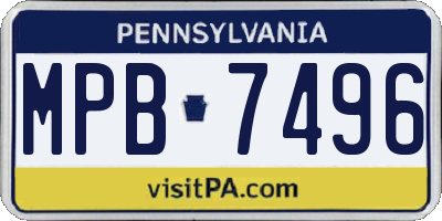 PA license plate MPB7496