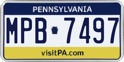 PA license plate MPB7497