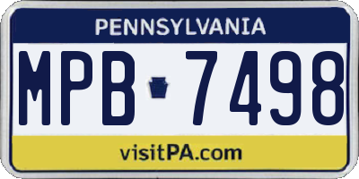 PA license plate MPB7498