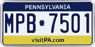 PA license plate MPB7501