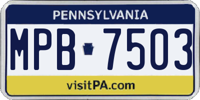 PA license plate MPB7503