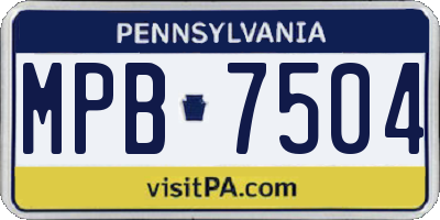 PA license plate MPB7504