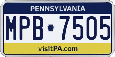 PA license plate MPB7505