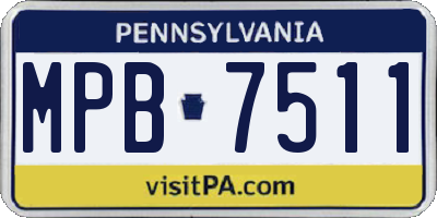 PA license plate MPB7511