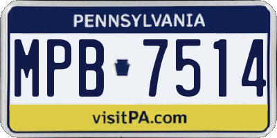PA license plate MPB7514