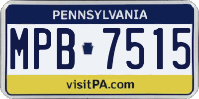 PA license plate MPB7515