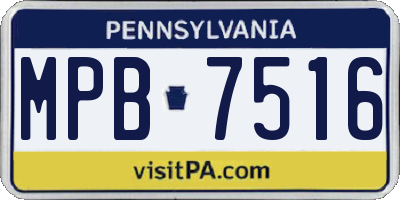 PA license plate MPB7516