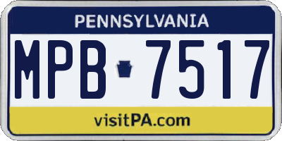 PA license plate MPB7517