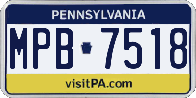 PA license plate MPB7518