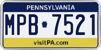 PA license plate MPB7521