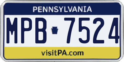PA license plate MPB7524