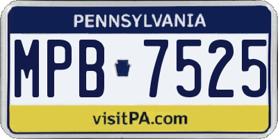 PA license plate MPB7525