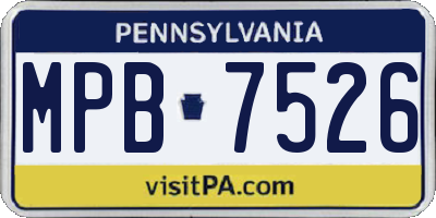 PA license plate MPB7526